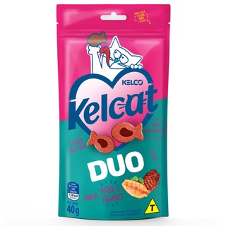 Petisco Kelcat Snack Duo Peixe e Fígado 40g para Gatos