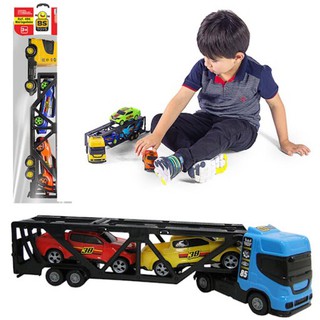 Caminhão Cegonheiro Brinquedo Infantil com 02 Carros para criança - carrinhos pick up colorido (1)