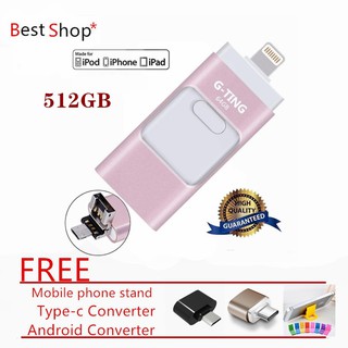Pen Drive Usb 3 Em 1 512gb Otg Flash Drive Para Iphone / Android / Pc