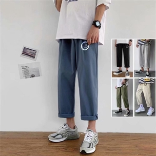 Calças Homem Coreano Moda Tendência Casual Reta # 1k1
