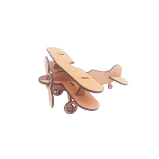 Kit com 5 Mini Avião Biplano 8 cm Príncipe Quebra Cabeça 3D mdf