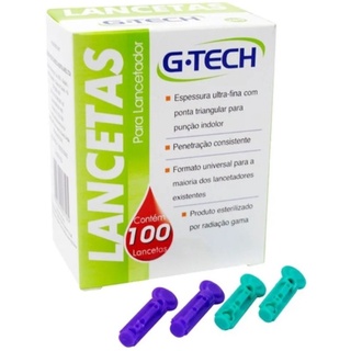Lancetas G-Tech 100 unidades - para teste de glicemia