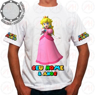 Camiseta Super Mario Princesa Peach Camisa Personalizada