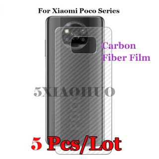 (5 Pcs)Protetor traseiro de fibra de carbono para Xiaomi Poco M3 / M2 / M2 Pro / X3 Nfc / F2 Pro