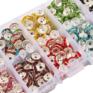 50 Pcs 4 6 8 10mm Cristal Rhinestone Rondelles Bead Soltos Spacer Beads Para DIY Fazer Jóias Acessórios