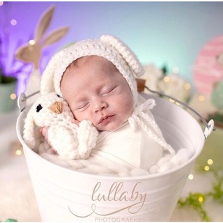 mini coelho e touca coelho - fotografia newborn - recém nascido