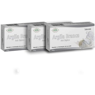 Sabonete Argila Branca Kit com 3 Unidades - 90g cada - Lianda