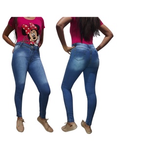 Calça Jeans Feminina Cintura Média com Lycra Qualidade Empina Bumbum