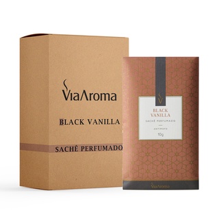 Sachê Black Vanilla Via Aroma 10g Antimofo Aromaterapia Aromatizante de Ambientes