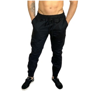 Calça Masculina jogger Jeans Sarja Elastico Premium Com Punho Promoção Preta