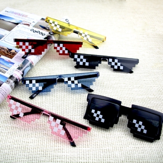 Mosaic Sunglasses Trick Toy Thug Life Glasses Deal with It Sunglasses Pixel Women Men Fashion Black Mosaic Sunglasses