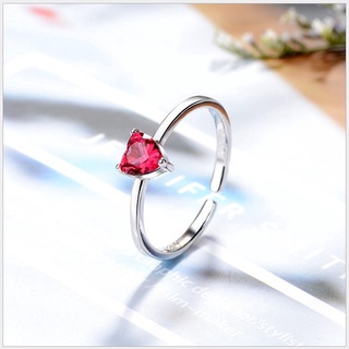 Anel Aberto De Diamante Em Formato De Coração Vermelho Branco Hipoalergênico Para Dia Dos Namorados/Mulheres