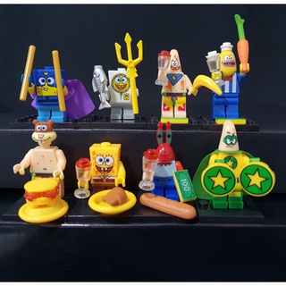 Miniaturas Bob Esponja - Patrick, Sandy, Sirigueijo, blocos de montar, compativel lego, action figure, boneco, figura