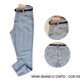 Calça Jeans Mom Branca Vintage Cintura Alta 100% Jeans (4)