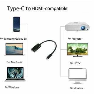 Tablets USB-C Type C To HDMI Cable TV AV HDTV Fits Macbook Black Adapter C4E6 (4)