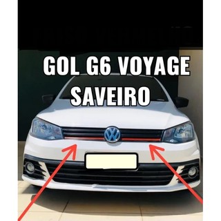 Gol G6 Voyage Saveiro Aplique Friso Vermelho Grade