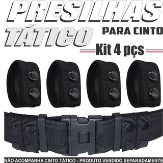 Kit Com 4 Presilhas Cinto Tático Militar Nylon Belt Keeper