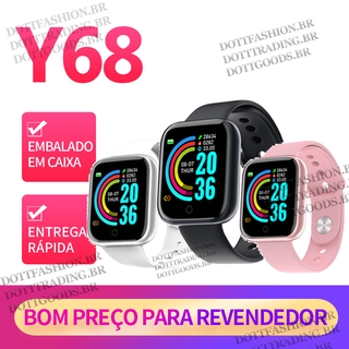 【In stock】Y68-Smartwatch-Prova-D-'Gua-Usb-Esportivo-Relógio-Smart-Com-Monitor-De-Frequ-Ncia-O-Aca-4.8-(W26-X7-X6-P8-L18-V6-D20)