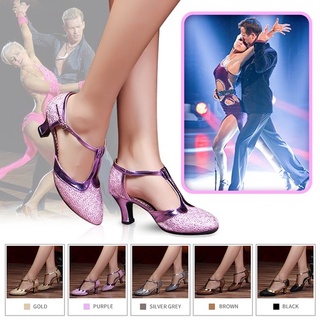 Moda feminina de salão de baile Tango Salsa Sapatos de dança latina para festas de salto 5,5 cm de salto