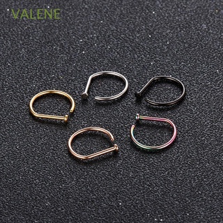 VALENE Lip Loop Colorful Nostril Septum Ring Nostril D-type Titanium Nose Hoop Nose Ring