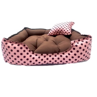 CAMA PET caminha de cachorro caminha para gatos cama de cachorro cama para gatos bolinha marrom/rosa