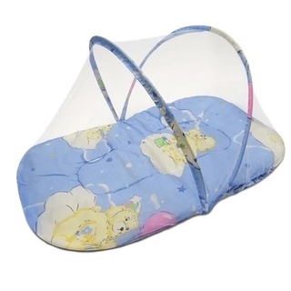 Mosquiteiro Cama Berço Tenda Cercadinho Portátil Bebê Azul (2)