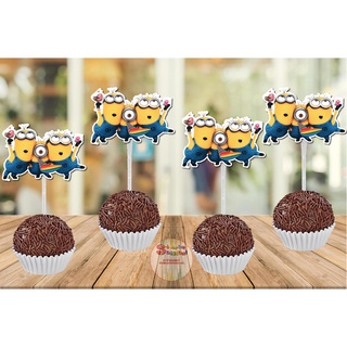 50 Toppers de Docinhos e Cupcake Personalizado tema (Minions) decoração de festa