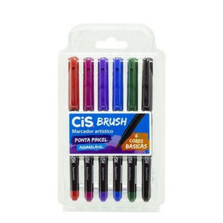 Kit Brush Pen CIS c/ 6 cores BÁSICAS