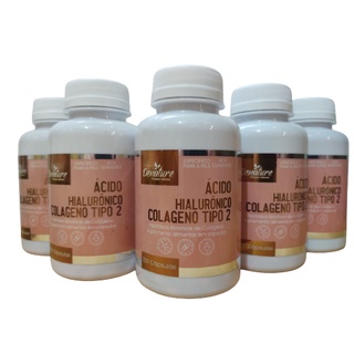 Acido Hialuronico Colageno Tipo 2 100 cápsulas Pele Firme Com Vitamina C 1 frascos Denature (9)