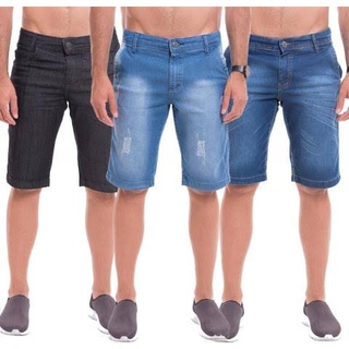 Kit 2 bermudas/short jeans com elastano qualidade de shopping Promoção