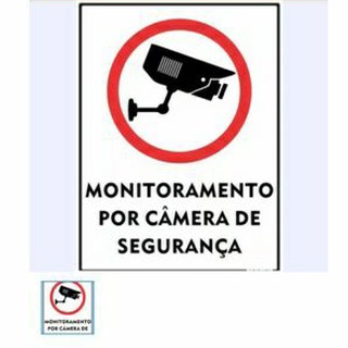 Placa Monitoramento Por Câmera De Segurança 40x25cm