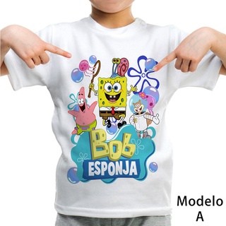 Camiseta Infantil Bob Esponja Calça Quadrada Patrick Camisa