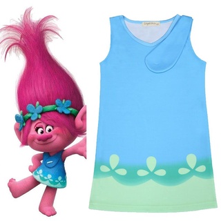 Cartoon Trolls Poppy Cosplay Costumes Clothes Kids Party Dress Holiday Birthday Gifts (4)