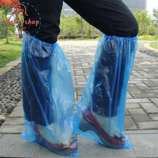 Capa De Sapato Descartável De Plástico Azul Para Chuva E Botas (2)