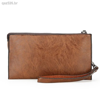 Men s Long Wallet Business Casual Clutch Simple Ultra-thin Large-capacity Zipper Foreskin Wallet Small Handbag (5)