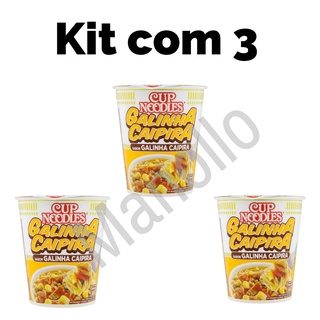 Kit Com 3 Cup Noodles Miojo Nissin Macarrão Instantâneo