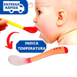 Colher Para Bebê Termo Sensível Colher Infantil Silicone