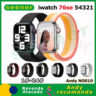 【seener】 Nylon Loop Band Velcro se 38/40mm Smart Watch Band 42/44mm Pulseira para Apple/ Iwo/ Champion Watch Bands iWatch Series 76543 (1-25 cores) (1)