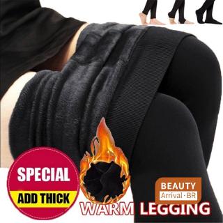 BEAUTY Calça-calça feminina de inverno térmico quente grosso fluff forrado alongamento legging slim