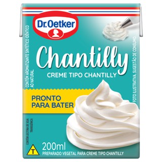 Chantilly Creme tipo UHT 200 ml Dr. Oetker