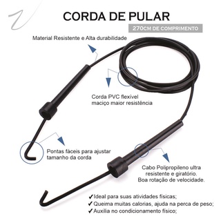 Kit Corda De Pular + Colchonete Preto + Par Caneleira Tornozeleira Peso 4kg Profissional (2)