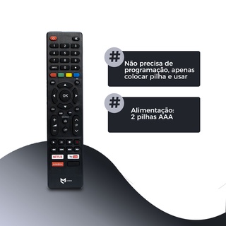 Controle Philco Smart 4k Tecla YouTube Netflix Globo Play