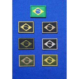 Patch Bandeira do Brasil Bordada 4cm x 5,5cm