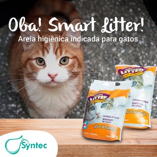 Areia Sanitária Syntec Smart Litter Para Gatos Alta Absorção 100% Natural 4KG