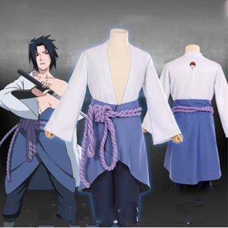 Naruto akatsuki Cosplay Uchiha Sasuke Uzumaki Naruto Jacket Blusa Top Coat Costume Set Uniforme Festa De Halloween Mostrar