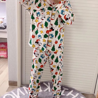 Women Pyjamas Long Sleeve Cute Christmas Mickey Snoopy Printing Sleepwear Women Pajamas