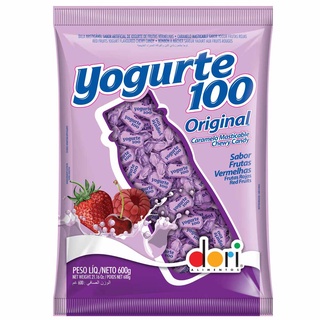 Bala Mastigável Dori Yogurte 100 Original Frutas Vermelha 600 g