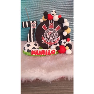 vela cenário times Corinthians com Led personalizada topo de bolo vela