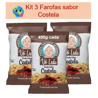 Farofa Crocante Artesanal - Sabor Costela - Kit com 3 unidades de 400g cada (1)
