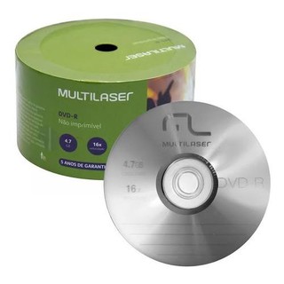 Mídia DVD-R Multilaser 4.7Gb 16x Kit 100 Unidades